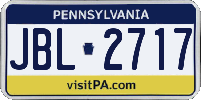 PA license plate JBL2717