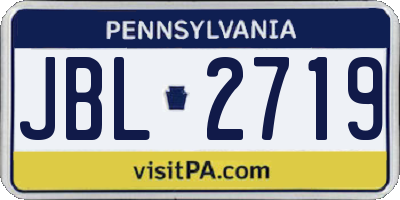 PA license plate JBL2719