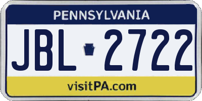 PA license plate JBL2722