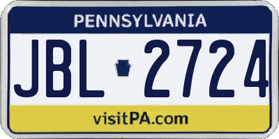 PA license plate JBL2724