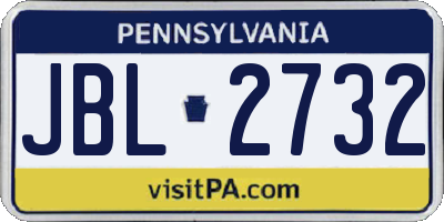 PA license plate JBL2732