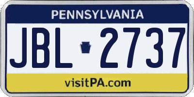 PA license plate JBL2737