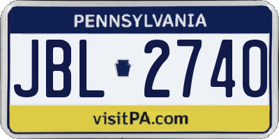 PA license plate JBL2740