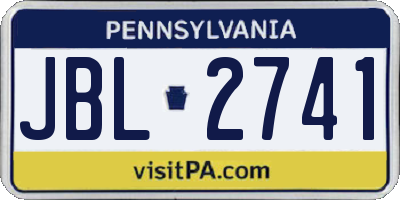 PA license plate JBL2741