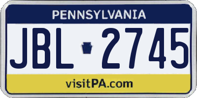 PA license plate JBL2745