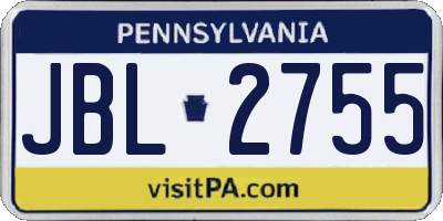 PA license plate JBL2755