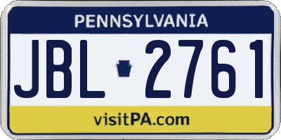 PA license plate JBL2761