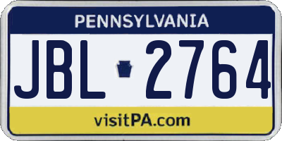 PA license plate JBL2764