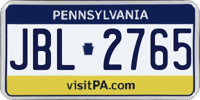 PA license plate JBL2765