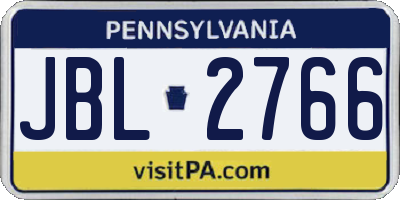 PA license plate JBL2766