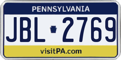 PA license plate JBL2769