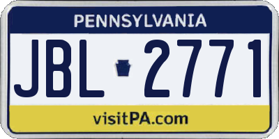 PA license plate JBL2771