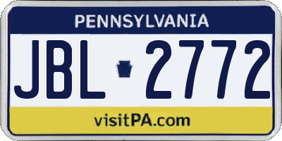 PA license plate JBL2772