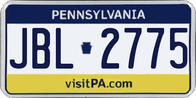 PA license plate JBL2775