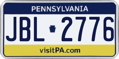 PA license plate JBL2776