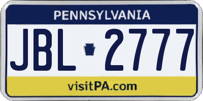 PA license plate JBL2777