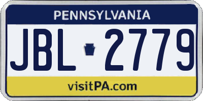 PA license plate JBL2779