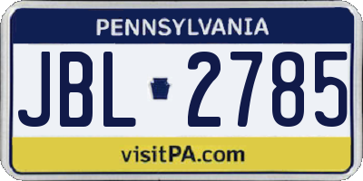 PA license plate JBL2785