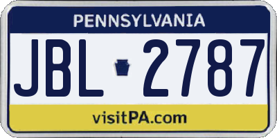 PA license plate JBL2787