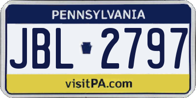 PA license plate JBL2797