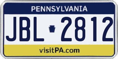 PA license plate JBL2812