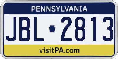 PA license plate JBL2813