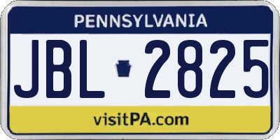 PA license plate JBL2825
