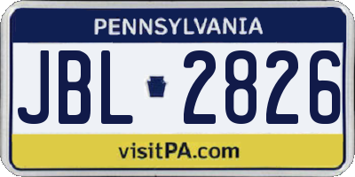 PA license plate JBL2826