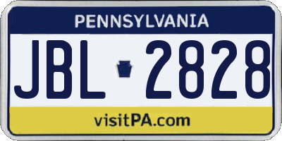 PA license plate JBL2828