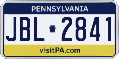 PA license plate JBL2841