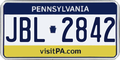 PA license plate JBL2842