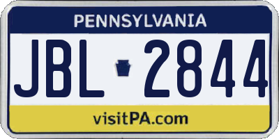 PA license plate JBL2844