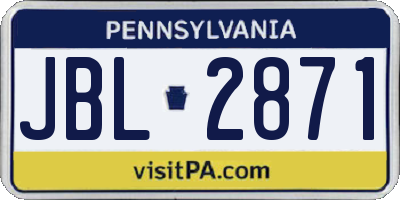 PA license plate JBL2871