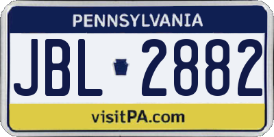 PA license plate JBL2882