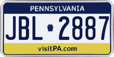 PA license plate JBL2887