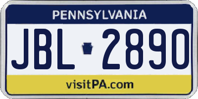 PA license plate JBL2890