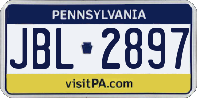 PA license plate JBL2897