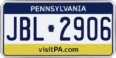 PA license plate JBL2906