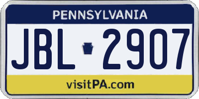 PA license plate JBL2907