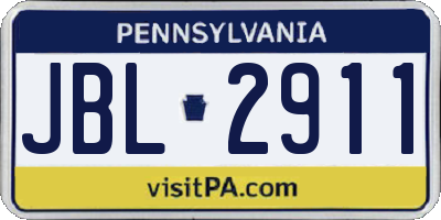 PA license plate JBL2911