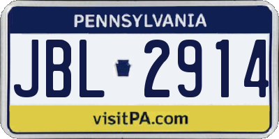 PA license plate JBL2914