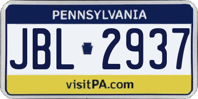 PA license plate JBL2937