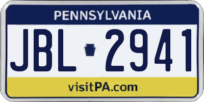 PA license plate JBL2941