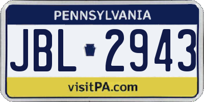 PA license plate JBL2943