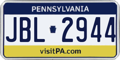 PA license plate JBL2944