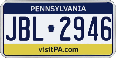 PA license plate JBL2946