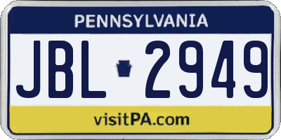 PA license plate JBL2949