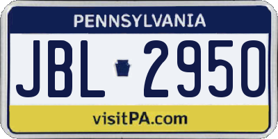 PA license plate JBL2950