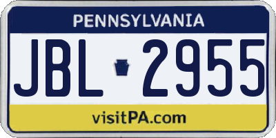 PA license plate JBL2955