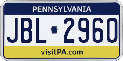 PA license plate JBL2960